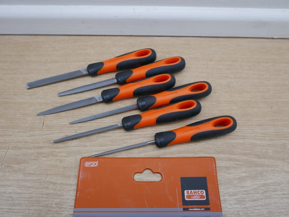 BAHCO 476 100MM FILE SET HAND WARDING SQUARE THREE SQUARE HALF ROUND & ROUND - Image 1 of 1