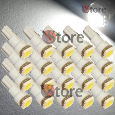 20 LED T5 SMD WHITE Lamps Position Lights for Angel Eyes Xenon Headlights 12V W5
