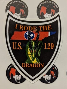 Adesivo vinile piccolo I Rode The Dragon US Highway 129 Tennessee 1,75 x 2,25 pollici - Foto 1 di 1