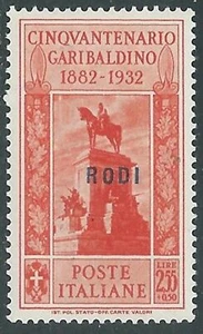 1932 EGEO RODI GARIBALDI 2,55 LIRE MH * - I45-10 - Imagen 1 de 1