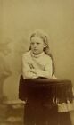 1870s Adolescent Girl Leaning On Cusion CDV Geneseo New York Merrell Photo