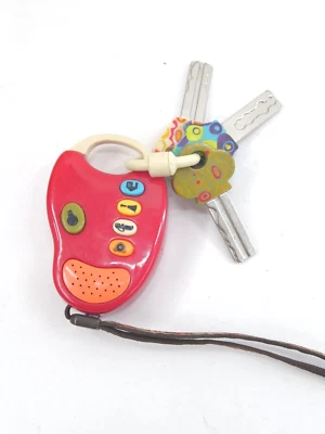 B. Toys - FunKeys RED - Car Keys Fob Baby Toy w/ Light + Sounds | TESTED WORKS! - Image 1 of 4