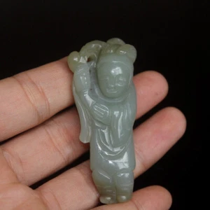 GOOD JADE LADY with LINGZHI  - - - - True Hetian NEPHRITE jade - Picture 1 of 3