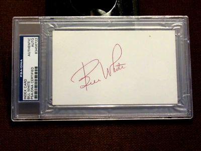 BILL WHITE YANKEES BROADCASTER N.L. PRESIDENT SIGNED AUTO INDEX CARD PSA BEAUTY - Image 1 of 3