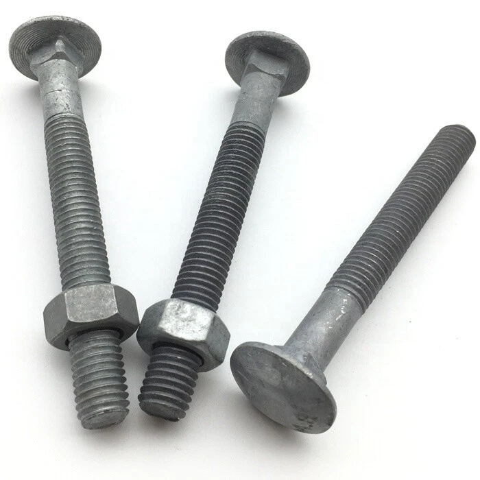 HIGHLAND FASTENERS LTD M8 Hot Dipped Galvanised Coach Bolt Cup Hex Mushroom Head Carriage Bolt FREE NUT