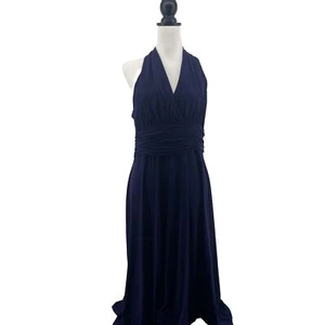Jones Studio Midi Dress Women’s 16 Blue 50s Inspo Empire Waist Party Cocktail - Picture 1 of 8