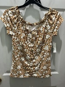 NEW!No Boundaries Short Sleeve Button Front Top. Juniors L. Great For Summer Fun - Picture 1 of 3