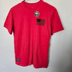 Howitzer NWOT Boys Youth Large Red T-Shirt Born to Hunt Skull Black Flag *DEFECT - Picture 1 of 7