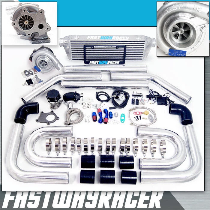 Kit turbo híbrido universal T3/T4 T04E turbo carregador turbo kit inicial T3 .57AR turbo - Imagem 1 de 1