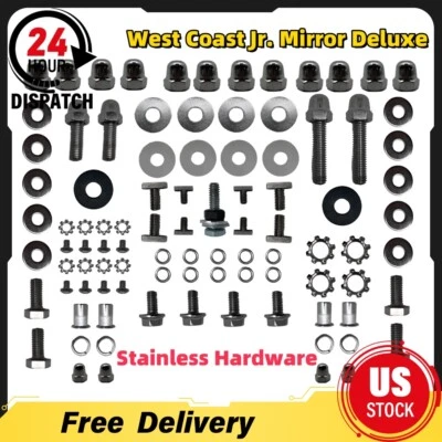 Kit de herrajes de acero inoxidable West Coast Jr. Mirror Deluxe para 67-72 Ford F100 F250 F350 Foto 1 de 4