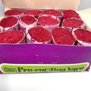 24 Vintage DuPont Orlon Spinning Wheel Pre-cut Rug Yarn  #728 Deep Pink - Picture 1 of 8