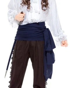ADULT PIRATE JACK SPARROW CARIBBEAN MEDIEVAL COSTUME SASH BELT 12' LONG LARGE - Picture 1 of 11