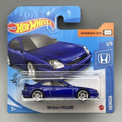 Hot Wheels Honda ‘98 Honda Prelude 1/5 Short Card Blue Free Shipping Read - Image 1 of 4