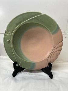 PEI Pottery Bowl Fish Signed Peter Jensons Art Green White Candy Dish Decor - Picture 1 of 9
