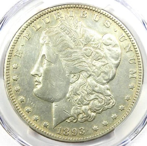1893 Morgan Silver Dollar $1 Coin - Certified PCGS XF Details (EF) - Rare Date! - Picture 1 of 4