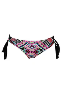 Coco Rave Black Pink Ryder Printed Cheeky Bikini Bottom S - Picture 1 of 3
