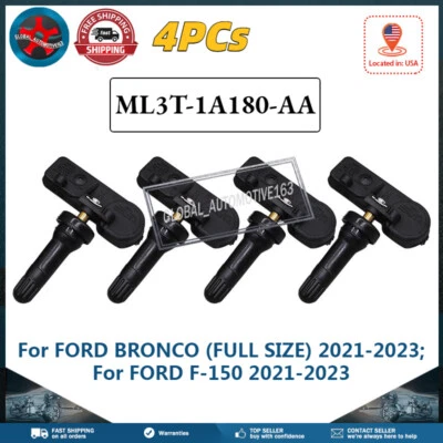 4x TIRE PRESSURE MONITORING SENSOR TPMS 68 for FORD MOTORCRAFT F-150 2021-2023 - Image 1 of 4