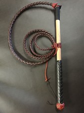 5ft Red Hide Stock Whip, free cracker twine and free post