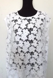 BLUSA TALBOTS ENCAJE BLANCO TALLA M. NUEVA CON ETIQUETAS - Imagen 1 de 5