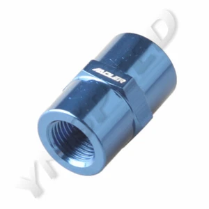 US SHIP 1/8" NPT Female To 1/8" NPT Female Straight Fuel Fitting Adapter Blue - Picture 1 of 5