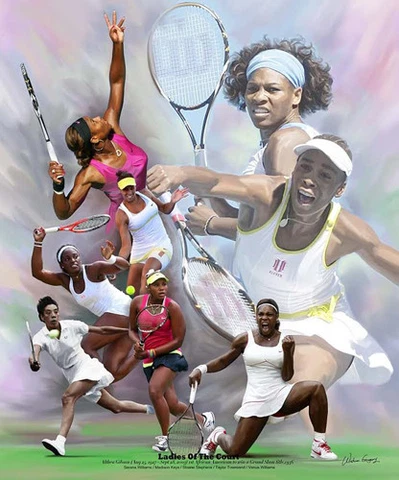 LADIES OF THE COURT African-American Tennis POSTER Print VENUS SERENA WILLIAMS Cover