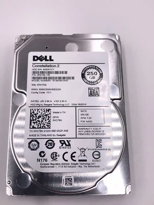 0HC79N DELL 250GB 7.2K 2.5 SATA HDD HC79N 9RZ162-136 ST9250610NS - Image 1 of 4