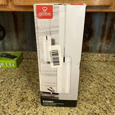 Colgante de cilindro de cristal único industrial cromado 1 luz Globe Electric Sydney Foto 1 de 4