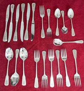 Vintage Oneida Pfaltzgraff Village Stainless 21 Lot Fork Knife Spoon Flatware - Picture 1 of 6