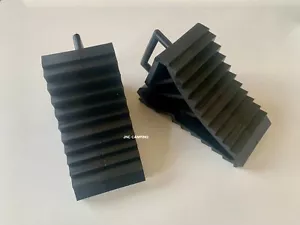 2 x Wheel Chocks Wheel Chock with Handle Caravan Motorhome Trailer Car Pair - Picture 1 of 6