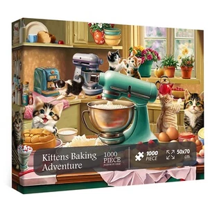 Kittens Baking Adventure Jigsaw Puzzle 1000pc by Bboldin - Bild 1 von 6