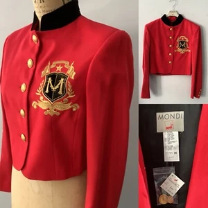 VTG 1980's Mondi Red Crested Cropped Jacket Mint with Tags. Orig. Retail $310 - Picture 1 of 12