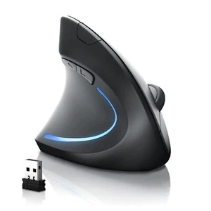 CSL HID Maus Wireless BT+2.4G USB L 6 Tasten Optisch Schwarz Vertikal TOP - Bild 1 von 6