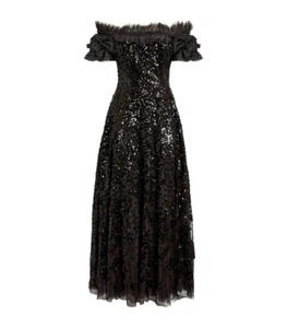 Needle & Thread UK12 US8 sequin wreath off-shoulder ball gown long formal dress - Picture 1 of 15