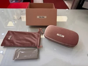 MIU MIU SUNGLASSES VELVET CLAMSHELL HARD CASE & W/ ACCESSORIES - Picture 1 of 5