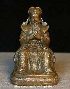 6.4" China Taoism Bronze Brass Immortal God Tian Guan Ci Fu Auspicious Statue - Picture 1 of 9