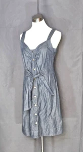 Banana Republic - Abito blu senza maniche con bottoni davanti in cotone - Taglia 8 - Foto 1 di 2