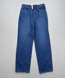 Madewell Jeans Womens 28 Blue Denim Baggy Straight Cotton Hemp Trendy Hip NEW - Picture 1 of 12