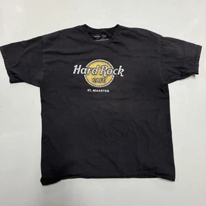 Vintage Hard Rock Cafe St. Maarten T-Shirt Herren XL schwarz Cracked Logo - Bild 1 von 4