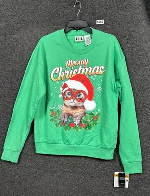 IML Meowy Navidad Gato Loco Mujer Sudadera Toca Música Pulsador Talla M Foto 1 de 4