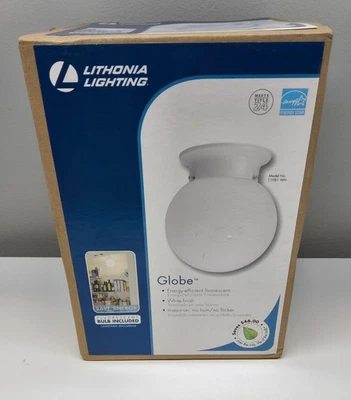 Lithonia Lighting 11981 BNP Fluorescent Ceiling Light Fixture 6" Brushed Nickel - Image 1 of 4