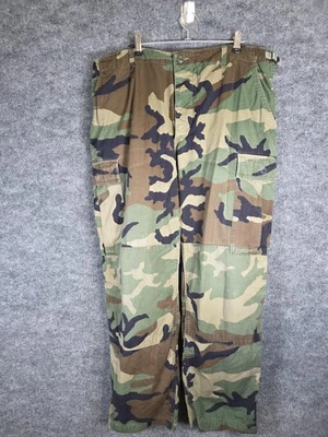 Propper Woodland Camo Pants Mens Large Ripstop Military Combat Stain Damage 90s - Image 1 of 4