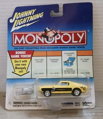 Playing Mantis JOHNNY LIGHTNING Monopoly COMMUNITY CHEST Mustang 1:64 Scale  - Image 1 of 4