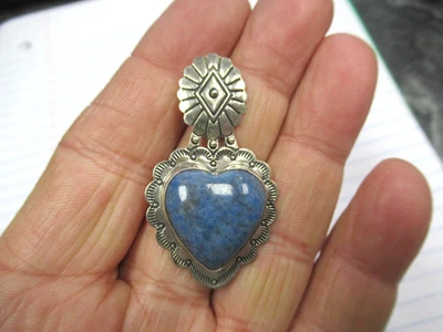 Pingente de coração de amor Carolyn Pollack esterlina 925 sodalita bom preço BIN! - Imagem 1 de 4