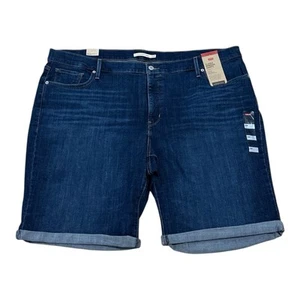 Levi's Jean Bermuda Shorts Womens 26 W (46x10) Blue Classic Cuffed Denim Stretch - Picture 1 of 15