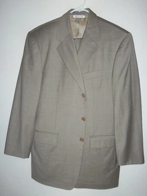 SA167 - TRAJE ITALIANO 3 BOTONES BEIGE OSCURO LANA SEDOSA CLARA PAL ZILERI COMO NUEVO Foto 1 de 4