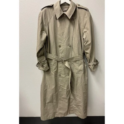 Gabardina para mujer Misty Harbor beige invierno larga con cinturón cálida forrada clásica Foto 1 de 4