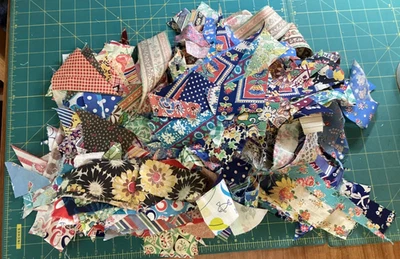 Feedsack Cotton Quilt Scraps Cutting At Least 1" Postage Stamp Squares Vintage - Image 1 of 4