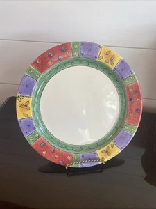 SANGO SWEET SHOPPE 3041 CHRISTMAS Dinner Plate SUE ZIPKIN 10 7/8” Patchwork EUC - Picture 1 of 8
