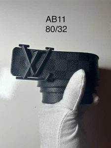 Louis Vuitton LV Initial Reversible Belt Damier Graphite Leather 32/80 AB11 - Picture 1 of 7