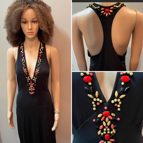 UNDERCOVER Abito Victoria’s Secret nero con ferretto e splendido dettaglio scollo perline. Taglia M